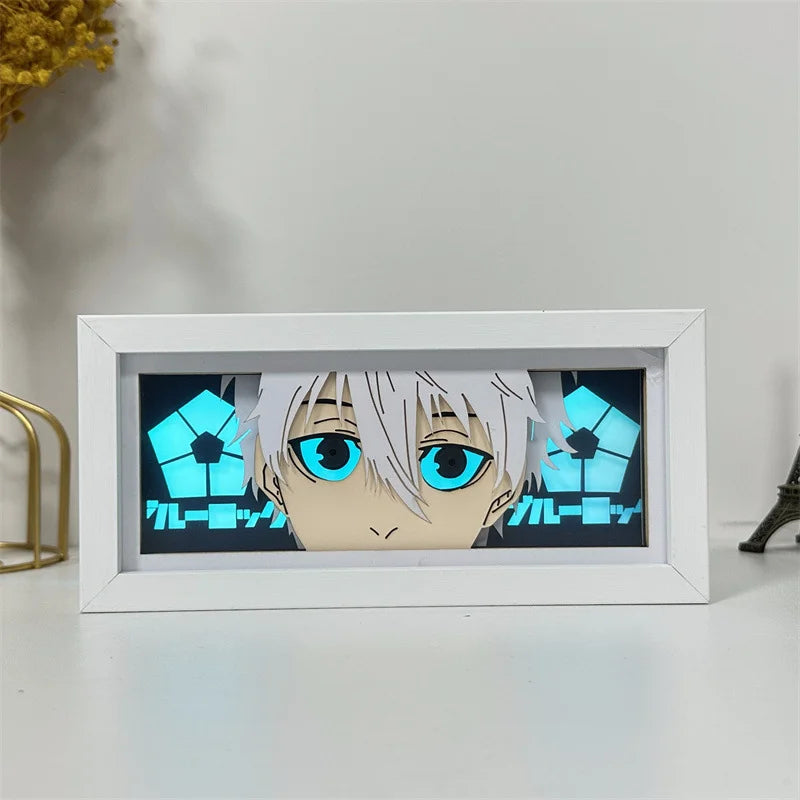 Anime BLUE LOCK world cup LED Paper carved lamp Anime Figure Isagi Yoichi Chigiri Hyoma 3D Night Light bedroom Decoration lamps