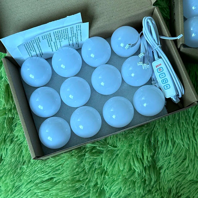 Make Up Mirror Vanity Light 10 Dimmable Bulb Adjustable Color Brightness Light Stick On For Makeup Table Dressing