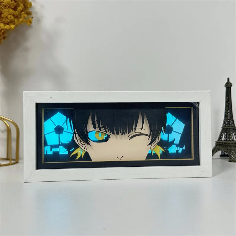 Anime BLUE LOCK world cup LED Paper carved lamp Anime Figure Isagi Yoichi Chigiri Hyoma 3D Night Light bedroom Decoration lamps
