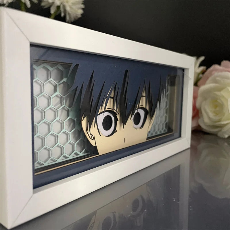 Anime BLUE LOCK world cup LED Paper carved lamp Anime Figure Isagi Yoichi Chigiri Hyoma 3D Night Light bedroom Decoration lamps