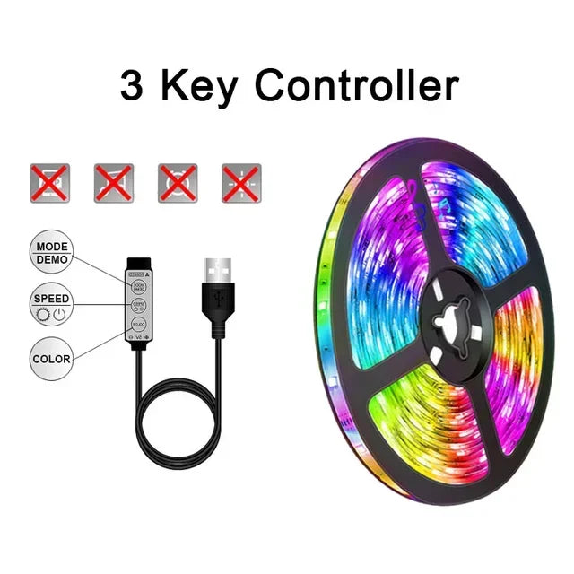 USB LED Strip Lights APP Control Color Changing 5050 RGB Led Light Flexible Lamp Tape for Room Decoration TV Backlight
