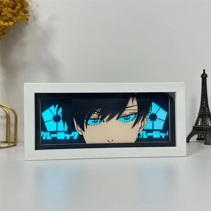 Anime BLUE LOCK world cup LED Paper carved lamp Anime Figure Isagi Yoichi Chigiri Hyoma 3D Night Light bedroom Decoration lamps