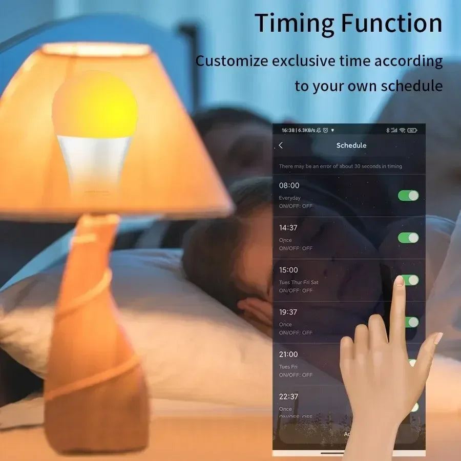 Tuya Smart LED Bulb - E27 RGB Bluetooth Dimmable Light with APP Control for Bedroom/Party Decoration (220V)