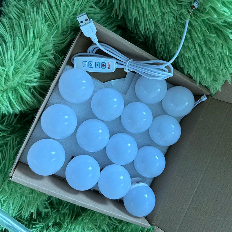 Make Up Mirror Vanity Light 10 Dimmable Bulb Adjustable Color Brightness Light Stick On For Makeup Table Dressing