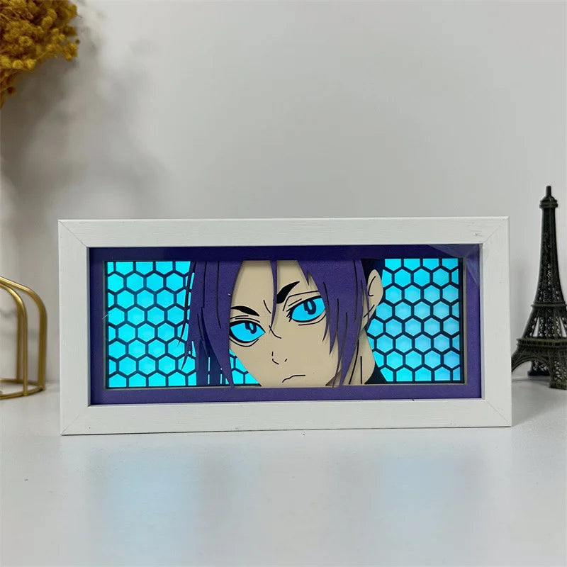 Anime BLUE LOCK world cup LED Paper carved lamp Anime Figure Isagi Yoichi Chigiri Hyoma 3D Night Light bedroom Decoration lamps