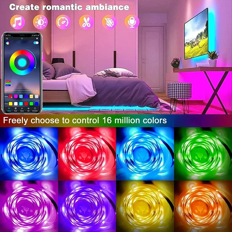 USB LED Strip Lights APP Control Color Changing 5050 RGB Led Light Flexible Lamp Tape for Room Decoration TV Backlight